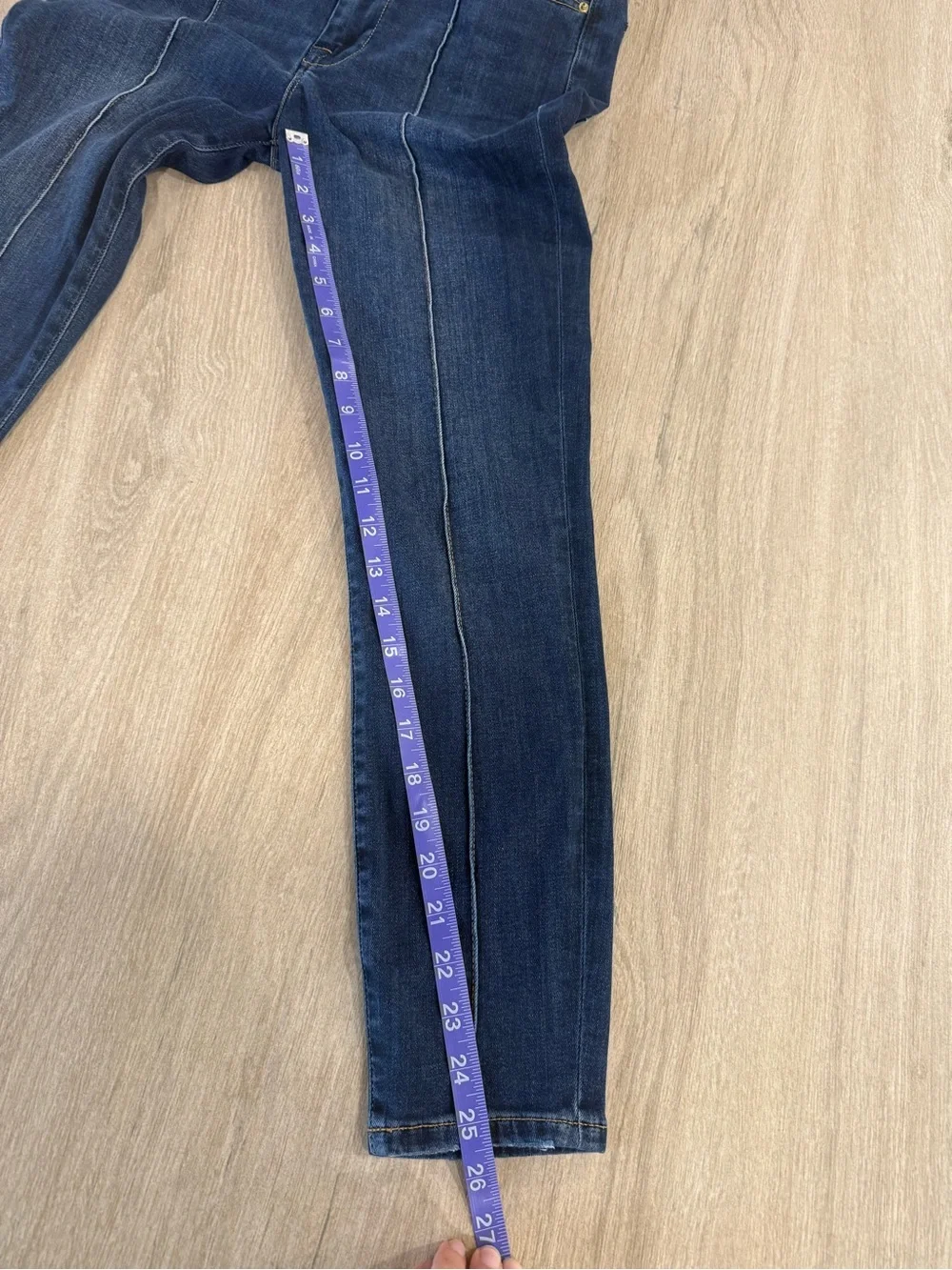 FRAME Le Catroux High Rise Cigarette Skinny Jeans Dark Wash Pintuck Size 27